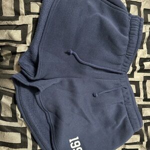 Women's Navy Blue Fleece Shorts